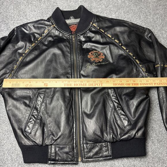 Vintage Z Cavaricci Black Leather Bomber Jacket Women’s Size Medium - Picture 10 of 11